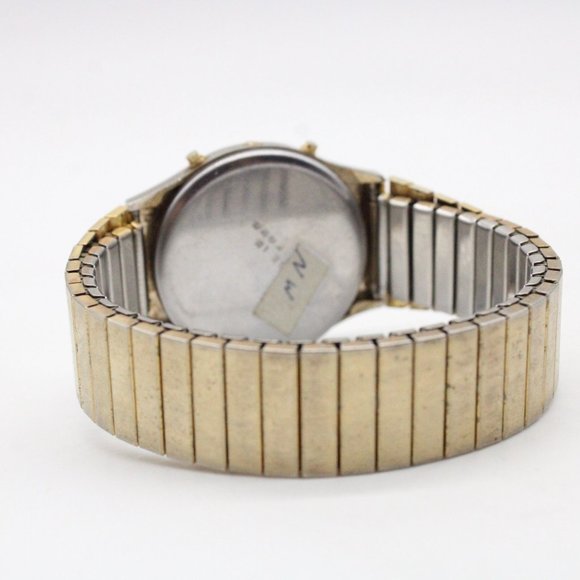 Vintage Starex Digital Watch Mens Gold Tone Stainless Steel LCD Quartz Retro 80s - Picture 7 of 8